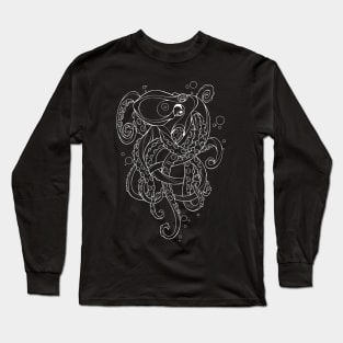 Tangled Octopus - White Line Long Sleeve T-Shirt